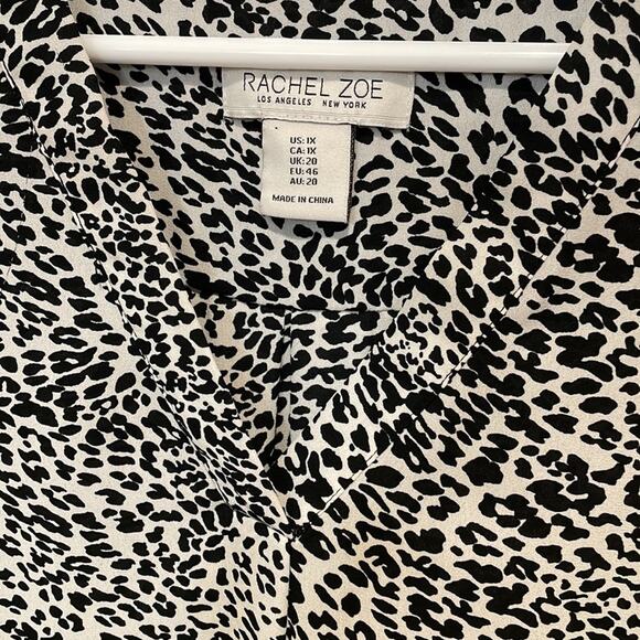 Rachel Zoe sleeveless blouse black and white cheetah leopard print 1X - Picture 4 of 5